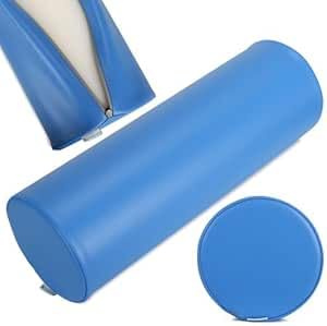 HABYS Lagerungsrolle Rund, Nackenrolle, Knierolle, Nackenkissen, Lagerungskissen für Massage & Therapie, Blau, 60x20