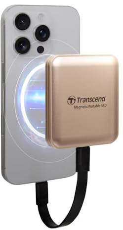 Transcend ESD420G 1TB USB 3.2 Gen2 20Gbps USB-C Magsafe External SSD 4K ProRes Record for iPhone 17, 16, 15 TS1TESD420G