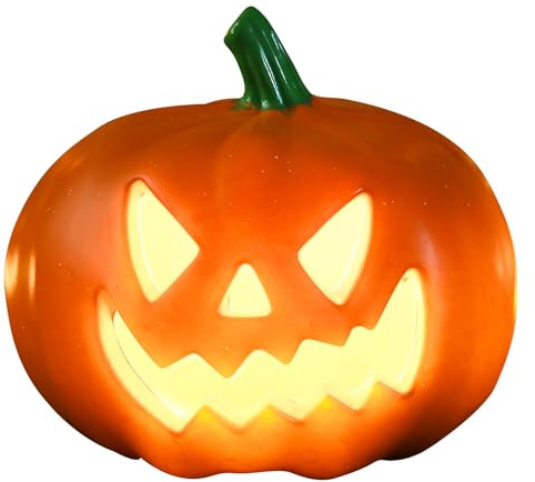 Halloween Deko Kürbis Laterne, LED Halloweendeko Kürbis Beleuchtet, Halloween Deko Outdoor Innen, 20cm Pumpkin Lichter, Herbstdeko Tisch Leuchtende Kürbisse, für Helloween Herbstdeko (D)