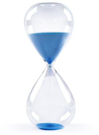 GNEGNI LIFE Clessidra da 15 minuti, sabbia blu, clessidra decorativa in vetro, clessidra media per casa, scrivania, aula, ufficio, decorazione per matrimoni