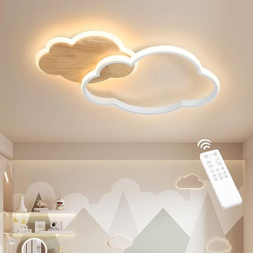FANLG Deckenlampe Schlafzimmer 60cm Kinderzimmer Lampe Decke Wolkenlampe | 35W LED Deckenleuchte dimmbar 3000K-6000K,Deckenlampe Kinderzimmer Kinderlampe Babyzimmer Deckenleuchte mit Nachtlicht