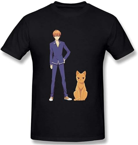 OKLUGGVH Fruits Basket Men's Comfortable Short Sleeve Shirts Crew Neck Personality Fashion T-Shirt(Large)