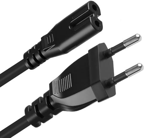 AC Netzkabel 2-polig, Ersatzkabel für JBL Partybox 110/310/710 Lautsprecher, 1,5m 2-Prong C7 Stromkabel, VDE-Zertifiziert, Hitzebeständig, Schutz vor Kurzschluss, Überstrom und Überspannung