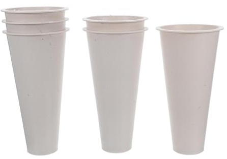 Gatuida 6 Pezzi Set 6 Vasi da Cimitero in Plastica UV Resistenti 17 Cm Picchetto per Portafiori Lapide Uso Esterno Commemorativo per Tombe e Decorazioni Funebri