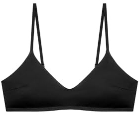 YAMAMAY - Bikini Parte Alta, Modello Bralette Senza Ferretto, Imbottitura Removibile, Donna, Essentials, Nero, monocromo