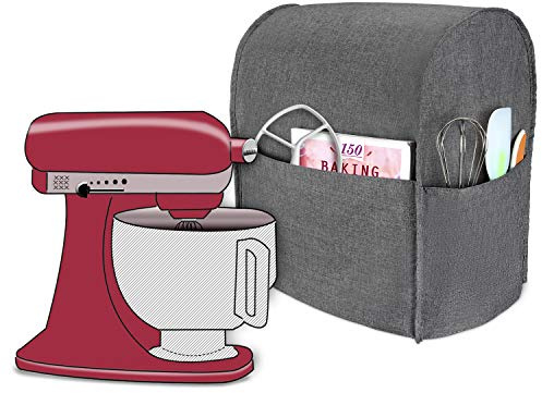 Luxja Staubschutzhülle für KitchenAid Küchenmaschine und zusätzliches Zubehör (geeignet für 4,3 Liter und 4,8 Liter KitchenAid Küchenmaschine), Grau | Küchenmaschine Abdeckhaube, KitchenAid Schutzhülle Schutz vor Staub (geeignet für 4,3&4,8 L KitchenAid Küchenmaschine), Grau