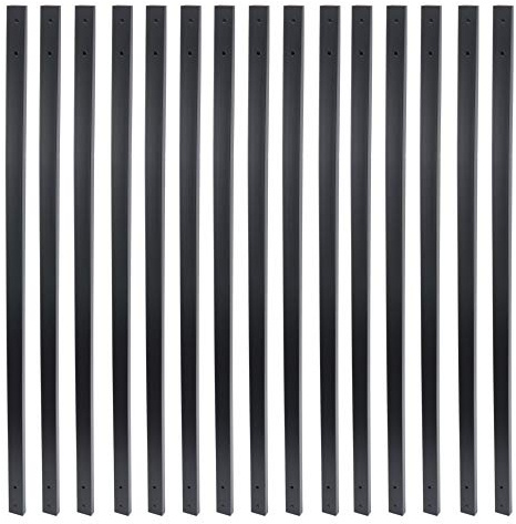 Myard 32-1/4 Inches Traditional Rectangular Iron Deck Balusters Furniture w/Screws for Wood Composite Facemount Railing Staircase Balustrade, Classic Geometric Styling (25-Pack, Matte Black)