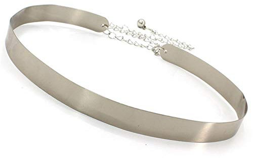 JIER Damen Metall Taillengürtel Breit Dekorativen dünnen Gürtel Kettengürtel Jeansgürtel Mode Taillengürtel für Kleider Hochzeit Party (Silber 1)