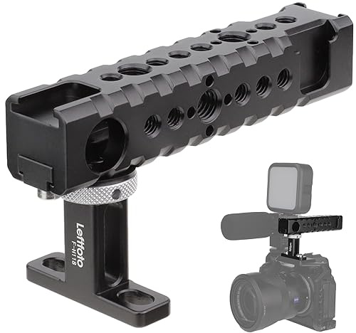 Poignée supérieure universelle pour appareil photo reflex numérique, caméscope vidéo, film vidéo, support de griffe pour microphones avec lumières LED