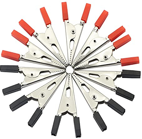 GELRHONR Pinzas de Cocodrilo, 10PCS, Metal, Rojo y Negro