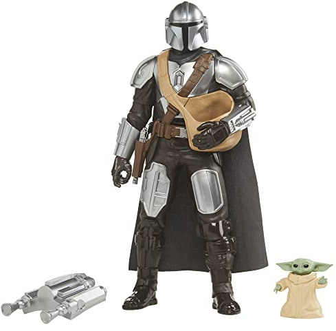 Hasbro Star Wars F51945F1 Galactic Action The Mandalorian & Grogu, interaktive elektronische Figuren, 30 cm, Star Wars Spielzeug, ab 4 Jahren, Mehrfarbig (französische Version)