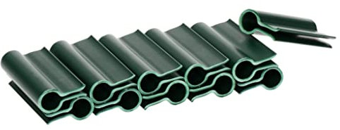Sellon24 Clips / rieles de sujeción para protección visual de PVC, tiras de valla, lámina de doble varilla, valla (clips Longitud: 4,8 cm, verde RAL 6005)