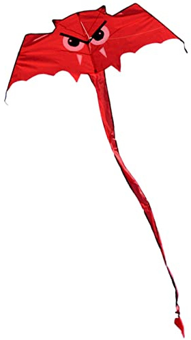 perfeclan Neuheit Fledermaus Drachen Langschwanz Tierdrachen Fliegenspielzeug Spiele mit Flugwerkzeugen 59x22inch Einfach zu Fliegende Aktivitäten für Park, ROT