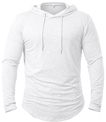 CARWORNIC Sudadera con capucha de secado rápido para hombre, ligera, fina, de manga larga, para correr, senderismo, al aire libre