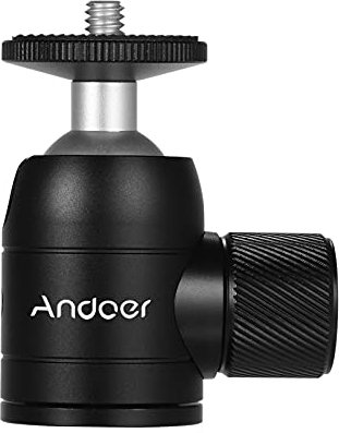 Andoer Cabezal de bola de trípode giratorio de 360 grados compatible con cámara DSLR trípode selfie palo monopod