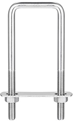sourcing map 3 Stück U-Bolzen M8 x 42mm x 120mm U-Bügel U-Schrauben Quadratische Bügelschraube 304 Edelstahl mit Mutter Platten Klemmschraube für Dachbox Zaun Auto Abschleppen Befestigung
