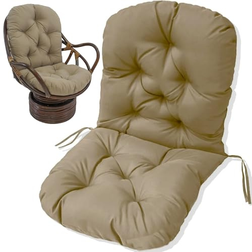 JIcloun Schaukelkissen Ersatz Outdoor/Indoor, Weich Verdickt Waschbar Sitzkissen Fester Twill Drehstuhl Schaukelstuhl rutschfeste Stuhlauflage für Liege Rattan Garten Terrasse Matte,A7