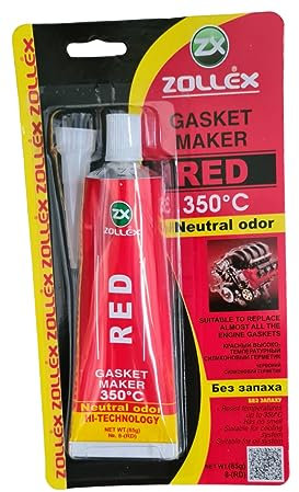 Zollex Hochtemperatur Dichtmasse Rot Silikon Dichtsilikon Dichtungssilikon Dichtstoff Auto PKW Heimwerken Ölwanne Motor Getriebe Gebläse Pumpen Gasket Maker Klimageräte Trockner 85g +350°C