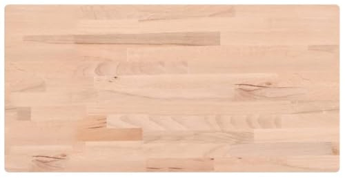 vidaXL Piano Tavolo 100x50x1,5cm Rettangolare Legno Massello Faggio