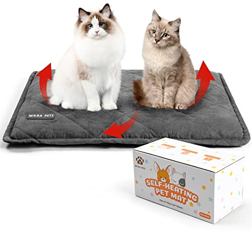 Mora Pets Selbstheizende Decke Katzen, Wärmedecke für Katzen Heizdecke Hunde Ultrawarme, Selbstwärmend Katzendecke Ohne Strom Hundedecke Wärmematte Dick und Weiche, Größe: 76 x 52 cm