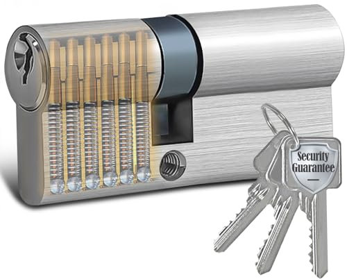 Bombin Cerradura, Cilindro Cerradura Seguridad, Cerradura Antibumping con 3 Llaves, Cilindros para Puertas, Cilindro de Alta Seguridad, Cilindro de Seguridad (30/40, 70mm)