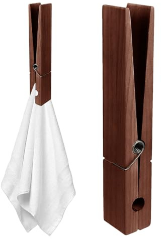 Langlade Giant Wooden Clothespins Sturdy Space Saving Wood Clothespin Rack