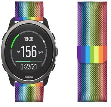 KUWAI Armbänder für Suunto 9 Peak/9 Peak Pro Armband, Rostfreie Stähle Magnetischer Armband für Suunto 9 Peak/9 Peak Pro Armbänder für Männer Frauen Bunt Band für Suunto 9 Peak/9 Peak Pro (A)