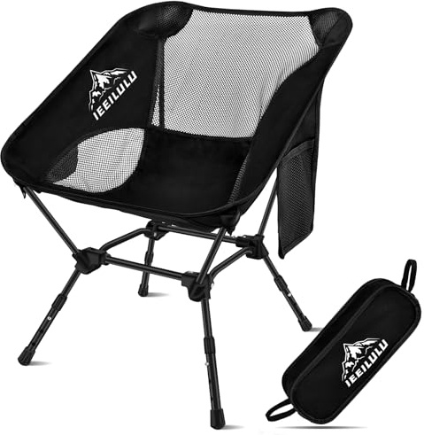 IEEILULU Campingstuhl Faltbar, Camping klappstuhl, Tragfähigkeit 130kg, Camping Stuhl Tragbarer, Ultraleicht Kleiner Faltstuhl für Picknick Angeln Garten Wandern Outdoor Rucksackreisen