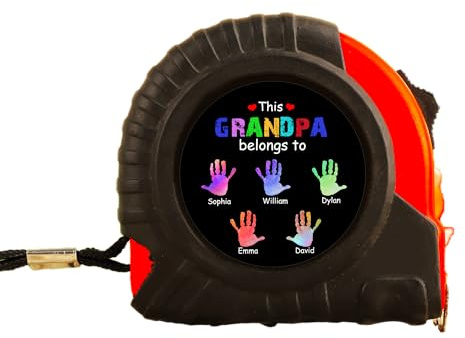 Ruban à mesurer personnalisé pour papa, Ruban à mesurer rétractable personnalisé pour la fête des pères Cadeau pour papa grand-père, Ce grand-père papa appartient au ruban à mesurer