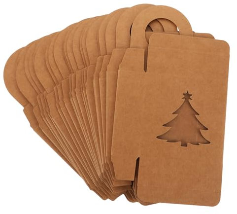 JEWEDECO 25stücke Teiliges Retro Kraftpapier Geschenkboxen Mit Fenster Faltbare Weinflaschenverpackung Für Events Und Für Weihnachten Und Anlässe Wiederverwendbar Und Tragbar