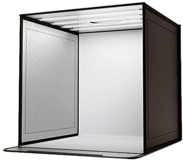 Fotolåda med lampor - fotobox för fotografering, hopfällbart bärbart fototälthus med LED-, 44 x 44 cm fototillbehör för professionella eller amatörfotografer