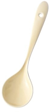 NFOQRVKW Löffel Besteck, Suppenlöffel, weißer Suppenkelle aus Keramik, Schöpflöffel aus Porzellan, Porzellanlöffel, asiatische Suppenlöffel, 18,8 cm lang, 5,1 cm breit, Esslöffel