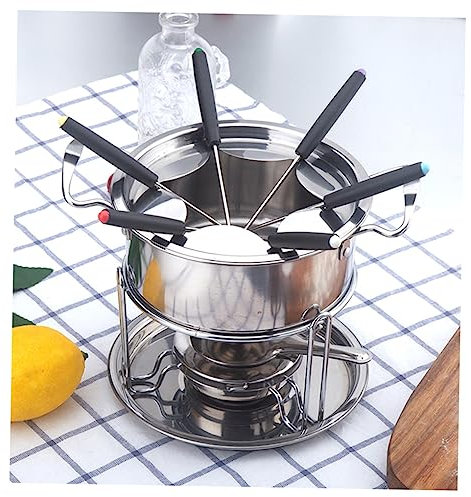 Alipis Stainless Steel Melting Pot for Cheese Fondue Electric Fondue Set Chocolate Fountain Accessories for Cheese Chocolate
