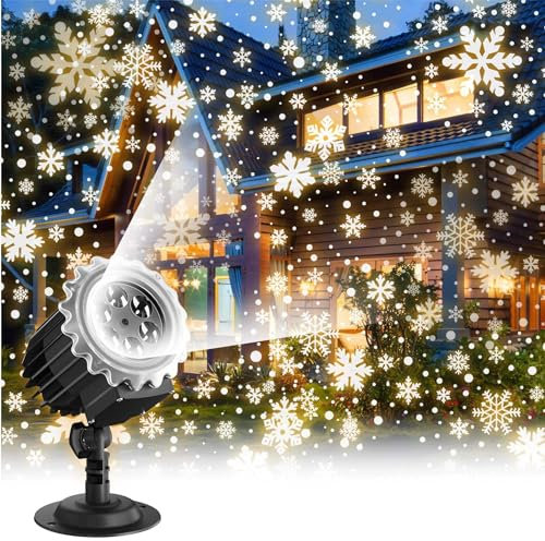 Luci for proiettori con fiocchi di neve, Luci for proiettori natalizi for esterni, Luci for proiettori con fiocchi di neve, Luci di proiezione impermeabili for decorazioni natalizie di Halloween, Proi