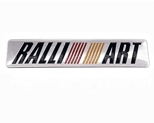 SJSHOPS Auto Emblem für Mitsubishi Rallart,Auto Buchstaben Logo Buchstaben 3D Aufkleber,Auto Emblem Logo Aufkleber 3D Metall Emblem Auto Aufkleber,Aufkleber Mit Autologo
