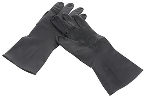 Wiederverwendbare Haarfärbehandschuhe 3 Paar Schwarz, Griffige Partikel | Waschbar, Gummi Kunststoff, für Salon und Zuhause, Größe S, für Damen und Herren