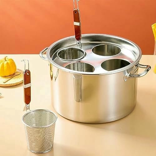 LYJYUJIE Olla para Pasta con Colador Y Tapa, Olla De Acero Inoxidable Resistente, Olla De Inducción, Olla para Guiso, Olla para Pozole, Olla para Guiso A Fuego Bajo~/