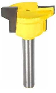 MNUPL 1/4 Vástago Cajón Moldura Enrutador Broca Cerradura de cajón Cuchillo de Espiga Enchufe Fresa de Madera Cortador Puerta Carpintería Herramienta ingleteada(6.35x25.4MM)