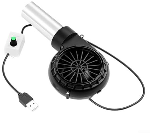 Ventilatore portatile per barbecue dal design elegante, ottimizzato per accensione rapida di griglie, caminetti e altro all'esterno (velocità regolabile)