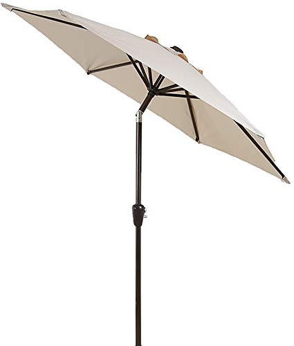Garden Parasol Parasol Paraguas Beige pequeño 7,5 pies Fuera de la Mesa del Mercado Paraguas, Parasol Paraguas Solar con Mango
