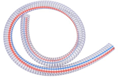 WHAMVOX Manguera de Succión de Pvc Transparente Reforzada Alambre de Acero, Flexible, Diámetro Interior 19 Mm, Longitud 1 Metro, Uso para Drenaje, Gasolina y Transferencia de Aceite