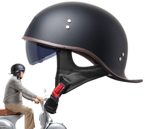 Motorcykelhjälm för vuxna | halvskalshjälm för kvinnor – unisex motorcykeltillbehör för racerbana terrängkörning träning elektrisk skoter