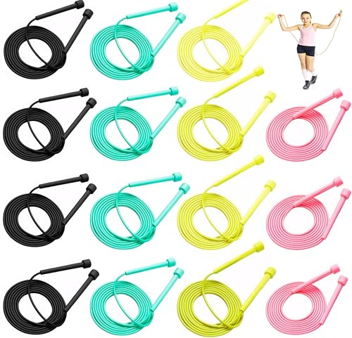 Wintfarm 15 Pcs Multipack Skipping Ropes for Adults and Kids, Adjustable Skipping Rope with Non Slip Handle, Lightweight Skipping-Rope for Fitness Weight Loss and Outdoor Kids Activity Game