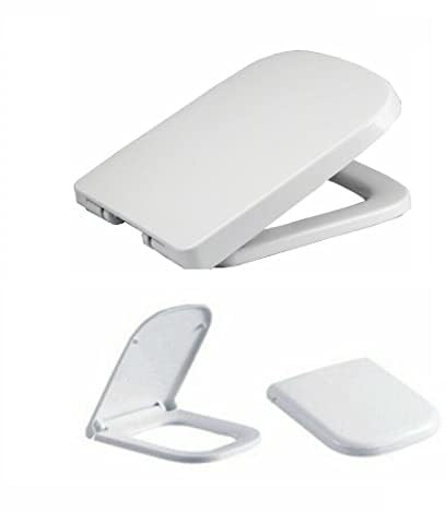SUNNYNEST Square Toilet Seat White, Soft Close with Quick Release Adjustable Hinges, Durable Toilet Seat for Home