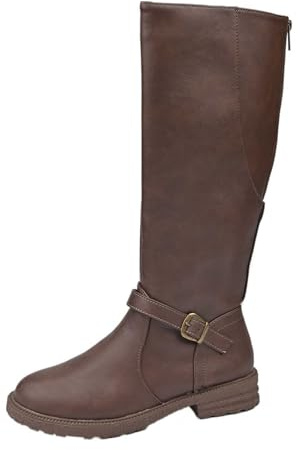 Generisch Stivali sopra il ginocchio da donna Slouchy Boots – Eleganti e comodi tacco a punta lunga al ginocchio alto stivali invernali in pelle calda moda comfort Dressy stivali da neve per il tempo