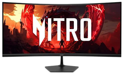 Acer Nitro EDA340CUR JEDA340CUR Zero Frame QHD 3440 x 1440 1500R 21:9 3440 x 1440 IPS Curved Gaming Monitor | AMD FreeSync Premium | hasta 120Hz | 1ms VRB | 1x 1.440 2 y 2X Display. Port