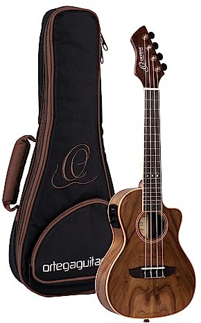 Ortega Guitars Konzert Ukulele Elektro-Akustisch – Horizon Series – Inklusive Gigbag – Walnuss, Natur (RUWN-CE)