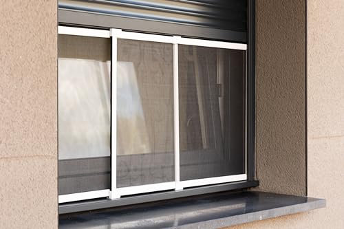 Cadre Moustiquaire Extensible pour Volet Roulant – Sans Perçage ni Recoupe – Ajustable de 750mm à 1400mm – Toile en Fibre de Verre Haute Résistance – Installation Facile – Couleur Cadre Blanc