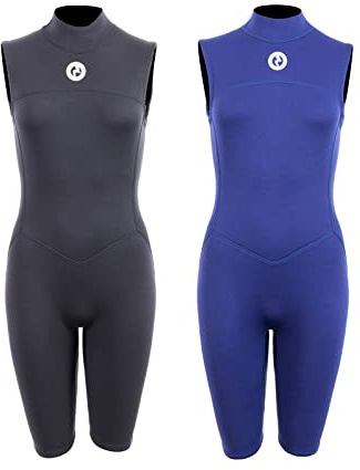 Two Bare Feet Women’s Thunderclap 2.5mm Sleeveless Shorty Wetsuit – Ladies Summer Neoprene Wetsuit for Swimming, Surfing, Paddleboarding, Open Water & Watersports (Small, Navy)