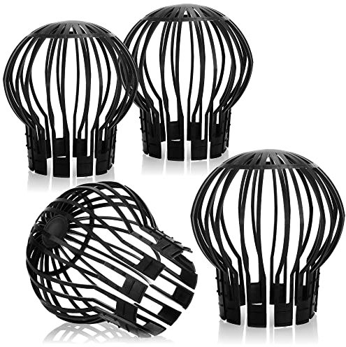 com-four® 4X Protezione per grondaia per Tubi di scolo, Protezione grondaie Anti Foglie, Rami - setaccio per Foglie nei Tubi di scolo o grondaie (Set 6 - Protezione per Tubo di Scarico 4X)